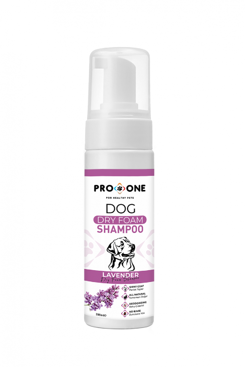 Pro One Köpeklerler İçin Lavanta Bitki Özlü Kuru Köpük Şampuanı 400 ml