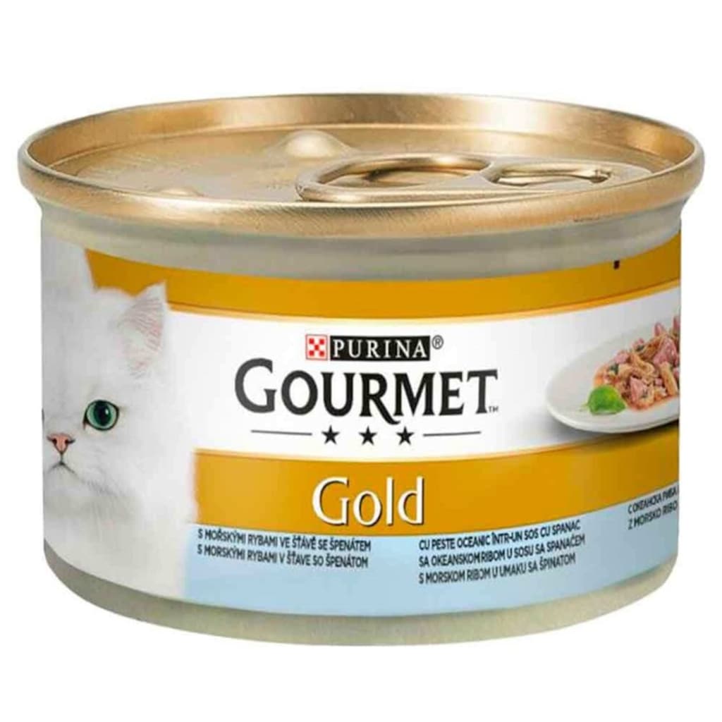 ProPlan Gourmet Gold Ispanak Soslu Okyanus Balıklı Kedi Konservesi 85 Gr