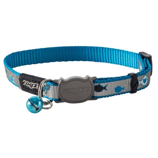 Rogz Catz Reflectocat Halsband Blue Fish Kedi Boyun Tasması 20x31 Cm