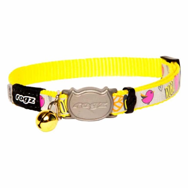 Rogz Catz Reflectocat Halsband Geel Bird Kedi Boyun Tasması 20x31 Cm