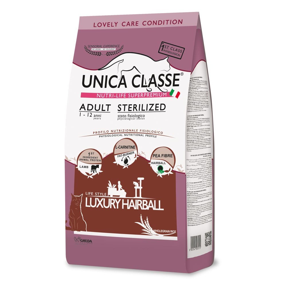 Unıca Classe Kışırlaştırılmış Kuzu Etli Haırball Kedi Maması 1.5 Kg