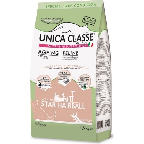 Unica Classe Star Hairball Tavuklu Yaşlı Kedi Maması 1.5 Kg