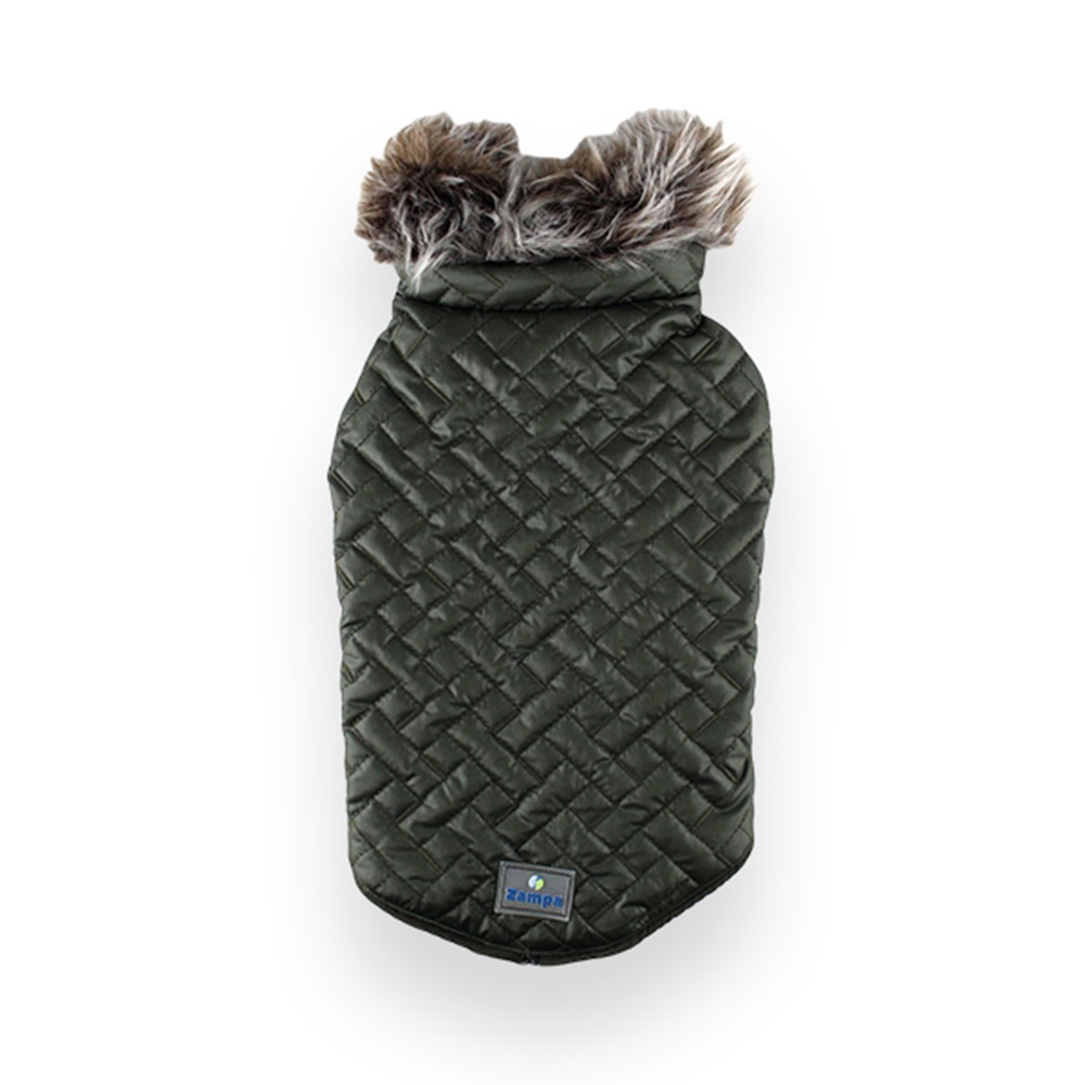 Zampa Supreme Yakalı Kürklü Mont Yeşil 2XSmall