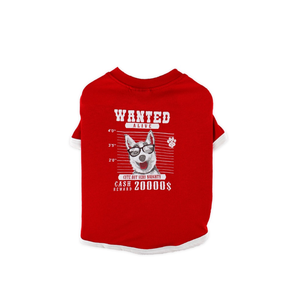 Zampa Wanted Kırmızı Köpek T-Shirt XSmall