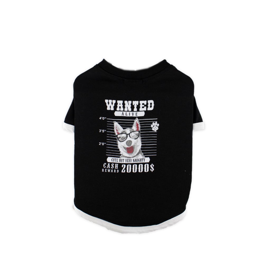 Zampa Wanted Siyah Köpek T-Shirt Large