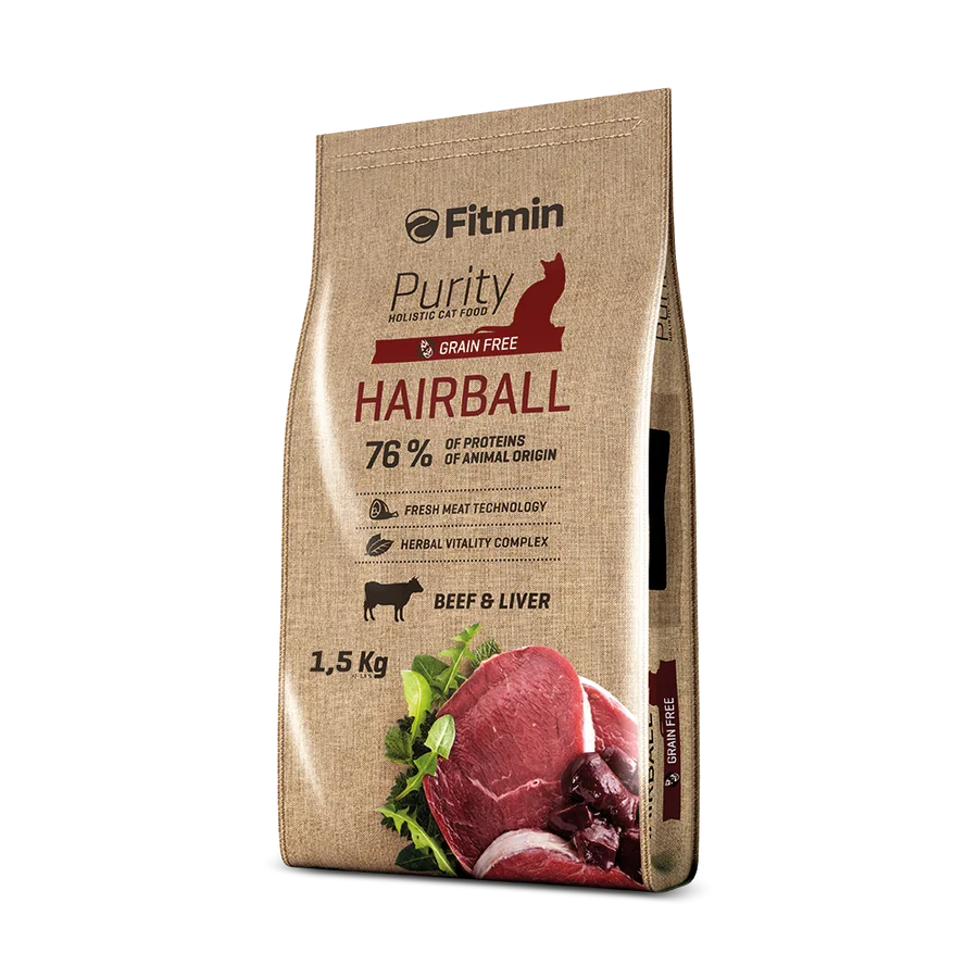 Fitmin Purity Hairball Taze Sığır Etli Yetişkin Kedi Maması 1,5 Kg