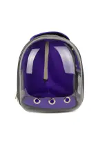 Pet Pretty Kedi ve Köpek Şeffaf Astronot Sırt Taşıma Çantası Mor 32x25x42 Cm